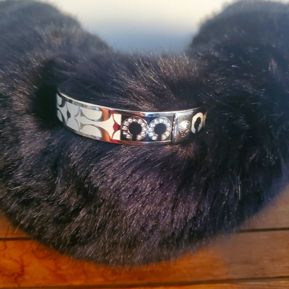 Coach Gold-plated Patchwork Pave Bangle - Picture 1 of 7